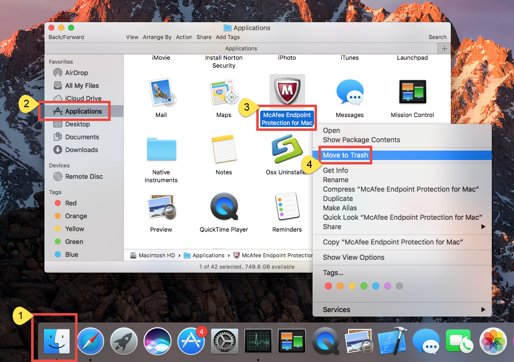 how i can uninstall mcafee from mac